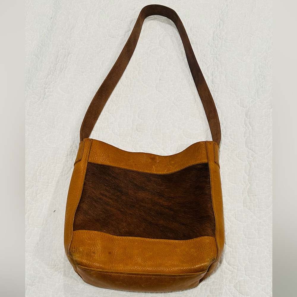 FRINGE Hill designs leather and hair-on hide Bag